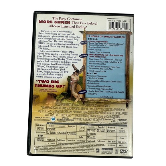 Shrek 2 Disc Special Edition DVD 2001 Mike Myers Eddie Murphy DreamWorks Animate - Picture 2 of 8